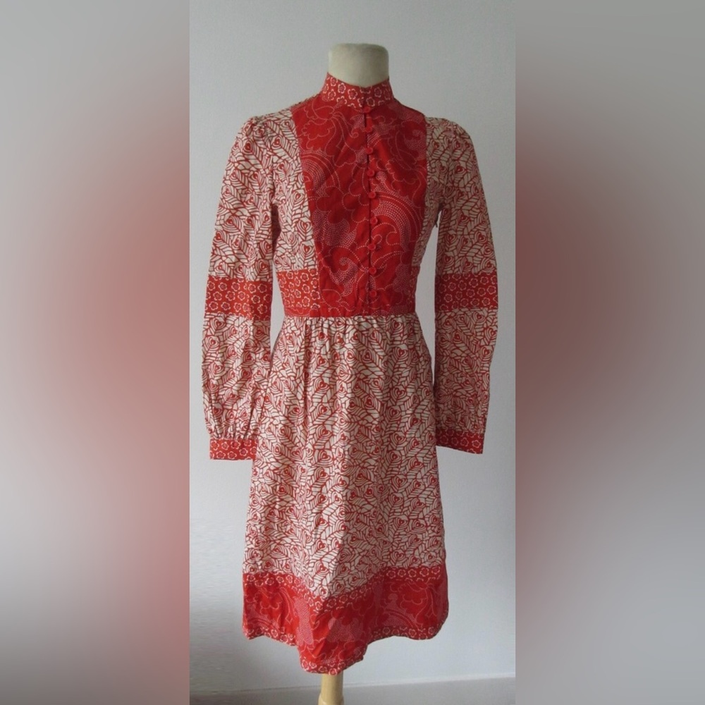 Vintage Marc Jacobs Red & Cream Floral Print Dress